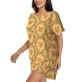 thumbnail image 2 of "Wukai Cartoon Squirrel Women's Pajama Set - Short-Sleeve Top and Shorts with Elastic Waistband and Pockets for Loungewear, Yoga, and Casual Wear-3X-Large, 2 of 8