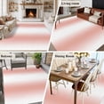 thumbnail image 5 of Coral Red White Area Rug 5x7 FT, Non Slip Bedroom Throw Carpet, Modern Gradient Vertical Stripes Geometric Washable Soft Floor Carpet Non-Shedding Rug for Dining Room Bedside Classroom Desk, 5 of 9