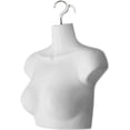 thumbnail image 4 of White Female Mannequin Chest Long Hollow Back Body Torso Set w/ Metal Stand with Metal Pole & Hanging Hook, S-M Size (4), 4 of 5