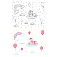 thumbnail image 4 of 2 calcomanías de pared con luz azul arcoíris para dormitorio de niñas (unicornio arcoíris), calcomanías de techo con estrellas de luz nocturna para dormitorio de niños Calcomanías de decoración de sa, 4 of 5