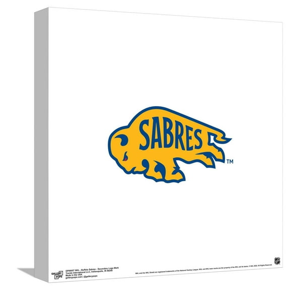 Gallery Pops NHL Buffalo Sabres - Secondary Logo Mark Canvas Wall Art, Unframed Version, 12" x 12"