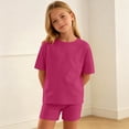 thumbnail image 5 of fatyb Girls Clothes Summer 2 Piece Outfits Short Sleeve T Shirts and Biker Shorts Kids Clothing Sets, 5 of 6