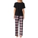 thumbnail image 3 of Pijamas de Loungewear de Cuadros para Mujeres INSPIRE CHIC, Ropa de Dormir Suave de Manga Corta con Pantalones, 3 of 5