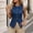 Dark Blue, variant on Women's Button Down Sleeveless Denim Top Round Neck Split Hem Casual Vest Shirt with Pockets