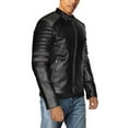 thumbnail image 3 of NomiLeather black leather jacket | mens leather jacket and genuine leather jacket men (Black With Grey Strip ) Medium, 3 of 7