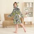 thumbnail image 4 of FORMRS Niños Bathrobe Unisex Hooded Robe Soft Plush Pajamas Sleepwear, Size 10-12T, Beige Flower Pattern, 4 of 7