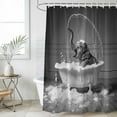 thumbnail image 4 of Elephant Bathroom Shower Curtains with 12 Hooks Polyester Waterproof Shower Curtain for Stalls and Bathtubs Funny Animal Bathtub Abstract Art Grey Decorative Bathroom Privacy Curtain 36x78 Inches, 4 of 9