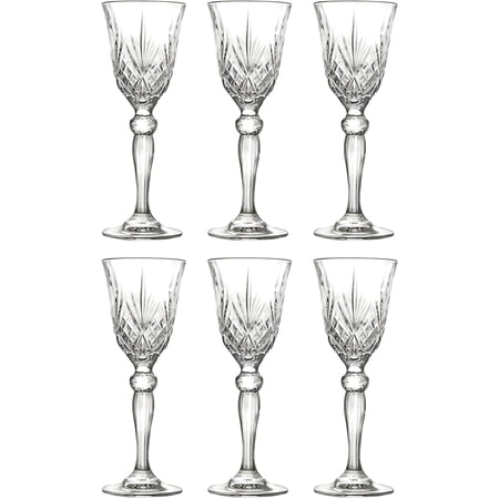 Barski Liquor Glass - Stemmed Glasses - Set of 6 Glasses - Crystal Glass - Designed - Use it for - Sherry - Shot - Vodka - Liquor - Cordial - Each Glass is 1.75 oz Made in Europe