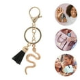 thumbnail image 3 of Unique Bargains 1 Pc Fashion Glitters Snake Tassel Handbag Charm Bag Accessories Gold Tone, 3 of 5