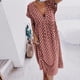 thumbnail image 1 of Printed Short Sleeve Dress Fashion Loose Mid-Length Dress Elegant V-Neck Home Wear Dresses Women's Casual Street Summer VestidoXXL Gao Jinjia LED, 1 of 2