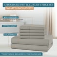 thumbnail image 4 of Casa Platino 100% Cotton Sheets Set – 6 Piece Queen Size Sheets 600 Thread Count, Fully Elasticized15" Deep Pocket Queen Sheets, Buttery Soft Sateen Finish For Night Comfort – Silver, 4 of 8