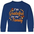 thumbnail image 3 of Inktastic I'm Grateful for my Family in Orange with Fall Leaves Long Sleeve Youth T-Shirt, 3 of 5
