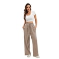 thumbnail image 6 of SWQZVT Fall Pants for Women Elastic Waistband Casual Womens Pants with Pockets Thermal Pants Women Autumn Winter Pants for Women Brown L, 6 of 9