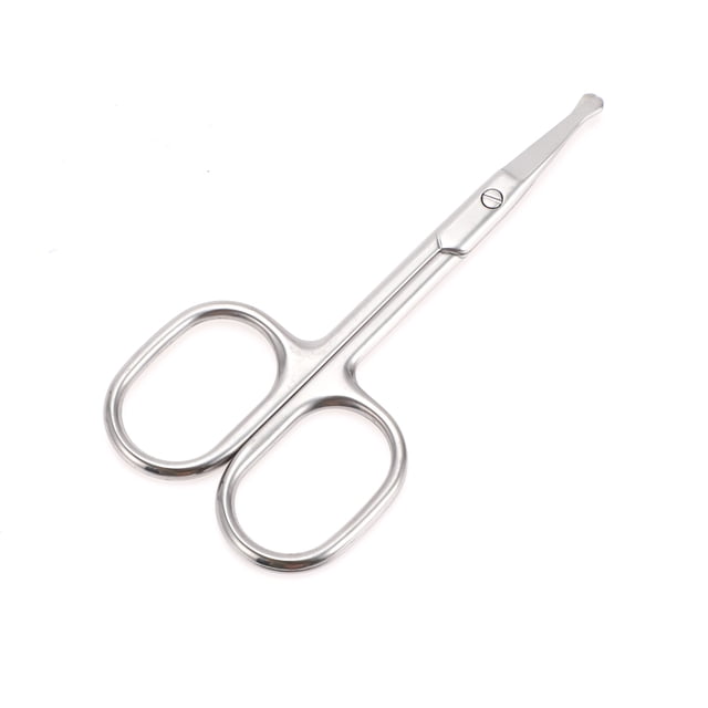 Tijeras de Cabeza Redonda para Mujeres 1 Pc Recortadora de Cejas para Baño Acero Inoxidable Tonalidad Plateada