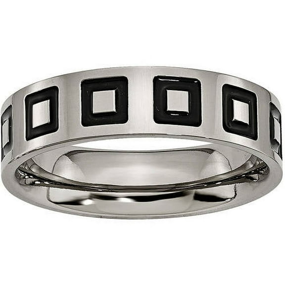 Titanium Enameled Flat 6mm Polished Band