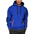 thumbnail image 3 of Men's Zip Up Hoodie with Arm Pocket, Casual Cardigan Style Sweatshirt, Large Size Fleece Jacket for Streetwear, Christmas Gift, Fall Winter Comfort and Travel,Royal Blue,2XL, 3 of 5