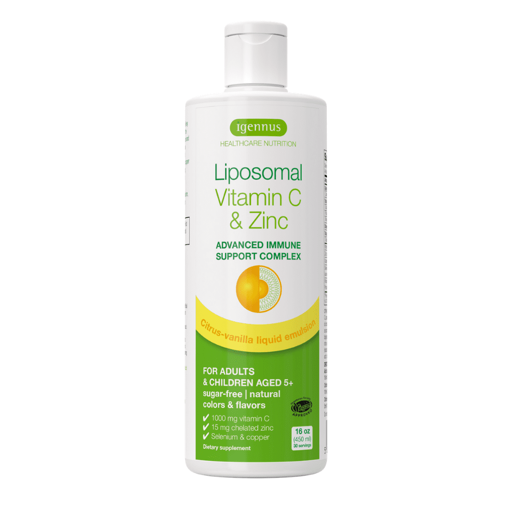 Liposomal Vitamin C 1000mg & Zinc, High Absorption Liquid Immune