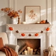 thumbnail image 6 of 6.8 FT Fall Pumpkin Garland with Maple Leaves and Wood Beads - Cute Autumn Felt Thanksgiving Mantel Decor - Farmhouse Indoor Hanging Decorations for Fireplace, Doorway & Shelf, 6 of 7