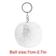 thumbnail image 2 of Fuzzy Ball Keychain Supple Comfortable Lovely Key Rings Adorable Practical Key Chains Women for Children Adults Elderly Students White 7cm, 2 of 7