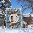 thumbnail image 2 of Monogram Letter U Winter Small Garden Flag Burlap Family Last Name Initial Yard Flag 12.5 x 18 Inch Snow Red Birds Floral Garden Flag Vertical Holiday Outdoor Farmhouse Decoration, 2 of 6