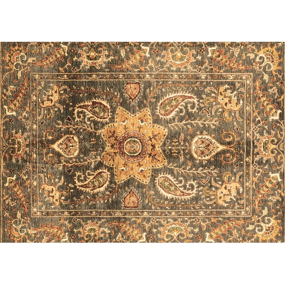 Ahgly Company Indoor Rectangle Abstract Brown Modern Area Rugs, 7' x 10'