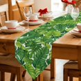 thumbnail image 2 of Summer Palm Leaves Table Runner Linen Burlap Table Runner 72 Inches Long Tropical Green Botanical Dresser Scarves for Kitchen Island Coffee Dining Room Party Wedding Banquet Holiday Decor 16"x72", 2 of 8