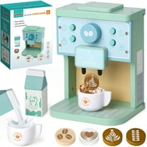Beefunni Coffee Maker Toy Set for Kids, Wooden Kitchen Accessories Coffee Play Set, Pretend Play Toy for Toddlers Girls Boys Age 3 4 5 6 Years Old, Birthday Gift