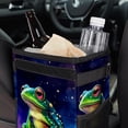 thumbnail image 6 of Starry Sky Frog Foldable Car Trash Can with Lid, Leak-Proof Mini Trash Can, Car Trash Bin, Trash Can for Car with Hanging Storage Bag, 6 of 6