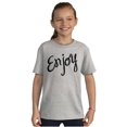 thumbnail image 3 of Enjoy Happiness Inspiring Motivate Girls Kids T Shirt Tees Teen Brisco Brands L, 3 of 6