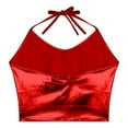 thumbnail image 5 of Bmisegm Tank Tops For Women Elegant Neck Tie Strap Sleek Sleeveless Camisole Regular Fit Waist Length For Casual Wear Summer Tops For Women Red_001 XL, 5 of 5