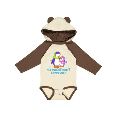 

Inktastic My Great Aunt Loves Me! Cute Penguins Gift Baby Girl Long Sleeve Bodysuit