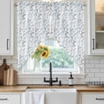 thumbnail image 6 of Light Blue Grey Botanical Swag Valances for Windows, Kitchen Window Curtains Over Sink, Spring Floral Summer Farmhouse Window Treatment Curtains for Living Room/Bedroom Curtains 2 Panel Sets 36"x45", 6 of 8