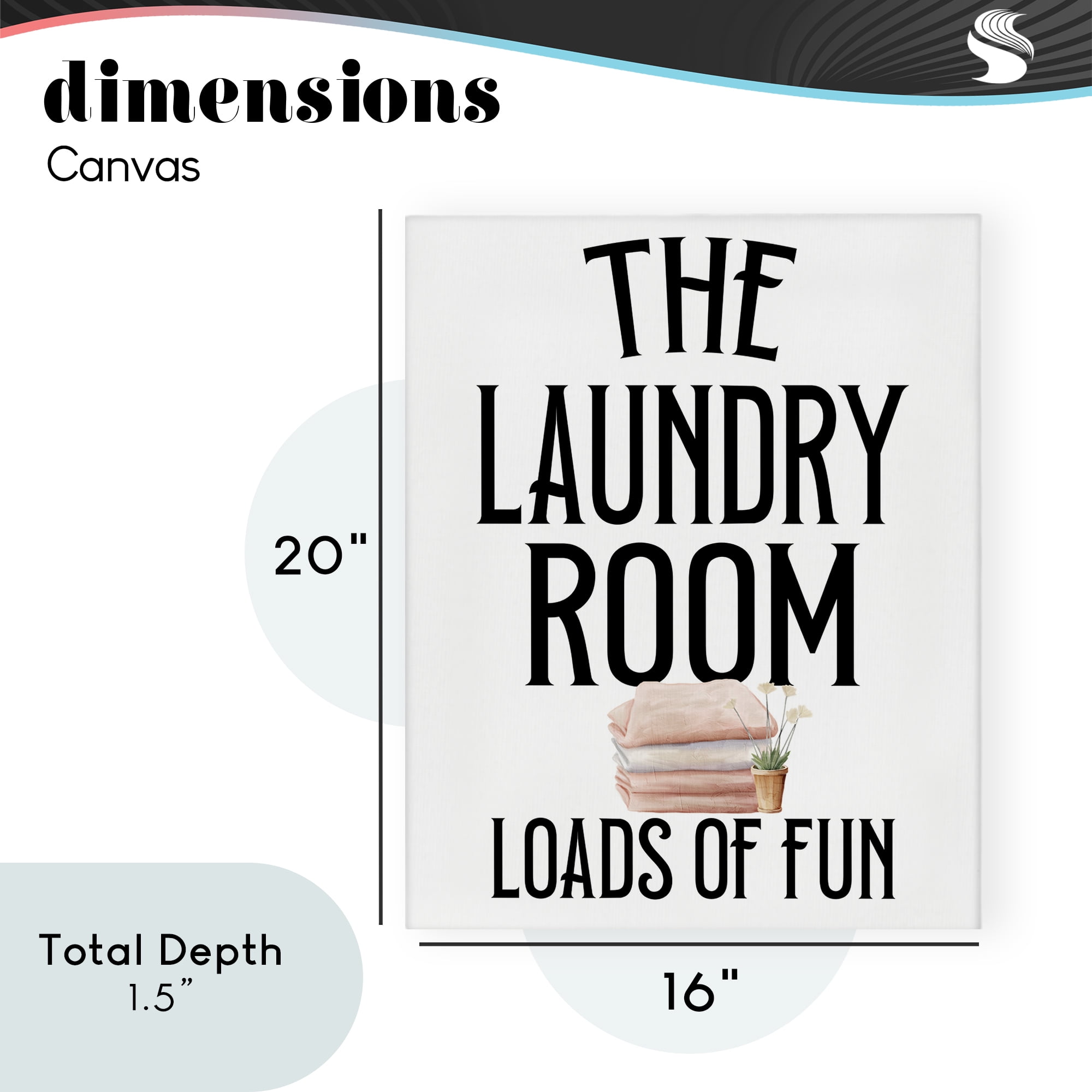 Laundry Room Fun Minimal Canvas Wall Art, design by Kim Allen