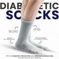 thumbnail image 4 of GERVRA Diabetic Socks for Men & Women – 9 Pack Non-Binding Extra Wide Top, Cotton Blend Crew Socks for Swollen Feet (13-15, Grey), 4 of 6