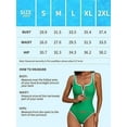 thumbnail image 2 of Beautyin Sexy Monokini Swimwear Tummy Control One Piece Swimsuits for Women Ruched Bathing Suits Strappy V Neck Monokini, 2 of 7