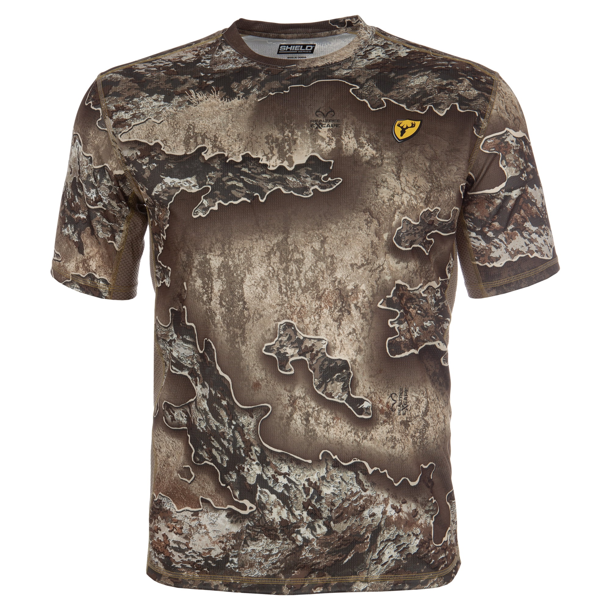 Blocker Outdoors Angatec Short Sleeve Performance Shirt Camo Hunting Clothes for Men (Realtree Excape Small)