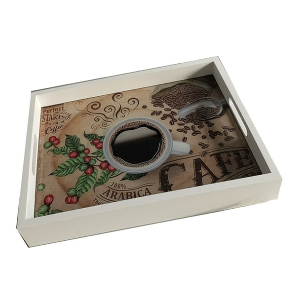 Platos Antideslizantes LED para Servir Perfecl Bandeja de fruta de madera LED Creativa Dorado 40x30x6cm