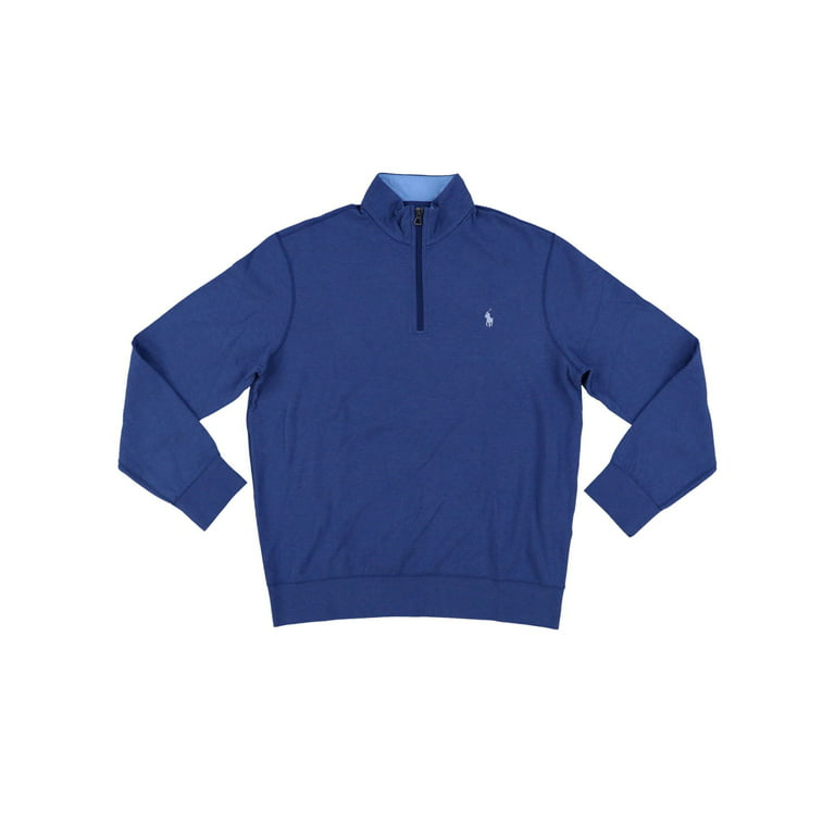 Polo Ralph Lauren Mens Quarter Zip Sweater (XS, Blue)
