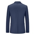 thumbnail image 3 of BinBiL Mens Casual Slim Fit Suit Jacke Button Daily Blazer Business Sport Coat Tops Navy 4(S), 3 of 4