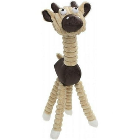 UPC: 0858342750523 | Pet Life DT2BR Jute And Rope Giraffe Cow Pet Toy – Brown- One Size