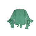 thumbnail image 3 of Blusa de punto con lazo en el frente bar III Mujer Verde Pequeña, 3 of 3