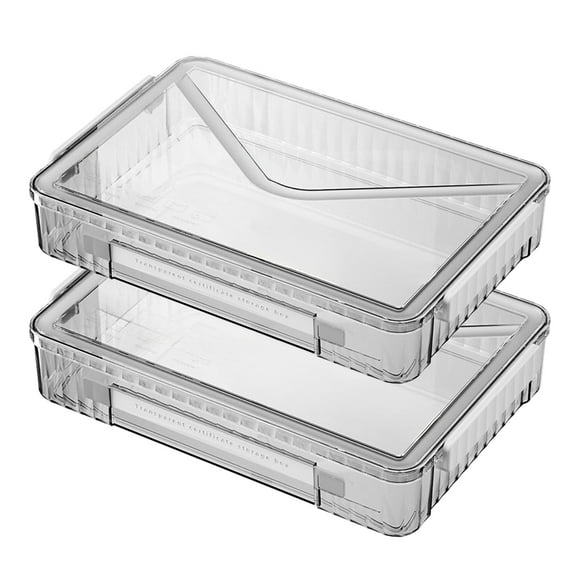 Cajas archivadoras transparentes apilables RHONZHAO, 2 unidades, para A4