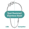 thumbnail image 5 of (3 pack) Liba Shower Curtain Rings, Rustproof Stainless Steel, Silver, Set of 12, 5 of 8