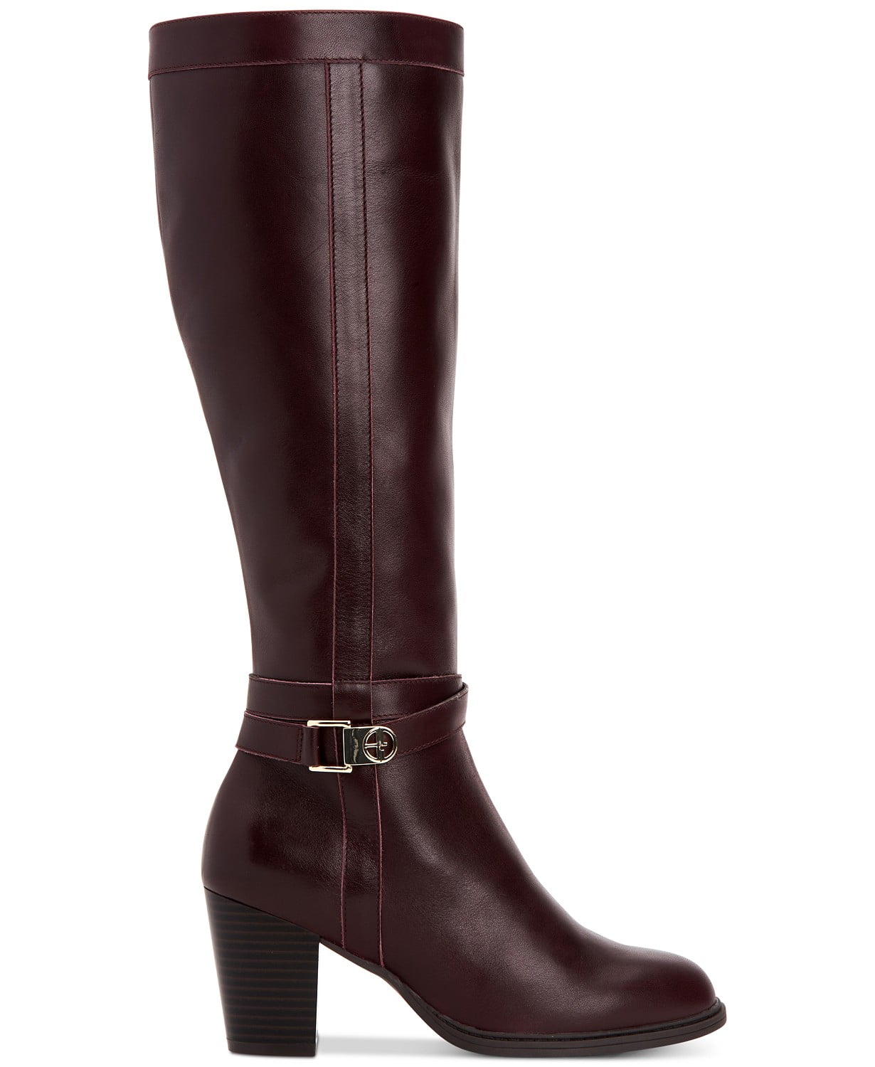 GIANI BERNINI Womens Black Arch Support Buckle Accent Wide Calf