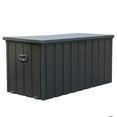 thumbnail image 4 of Gzxs 120 Gallon Large Outdoor Deck Box, Waterproof Steel Storage Box, Patio Storage Bin Bench Cabinet Lockable for Patio Furniture, Garden Tools and Pool Supplies (Dark Gray), 4 of 6