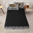thumbnail image 4 of Homewish Baseball Artwork Zipper Twin Comforter Sets with Fitted Sheet and 2 Pillowcases,Kids Ball Sport Games Zipper Bedding Set For Boys Men,Black Reversible,4-Piece, 4 of 7