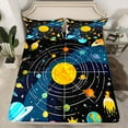 thumbnail image 2 of Manfei Galaxy Planet Twin Sheet Sets,Solar System Twin Fitted Sheet,Outer Space Theme Flat Sheet For Boys Kids,Ultra Soft Home Decor,3-Piece, 2 of 7