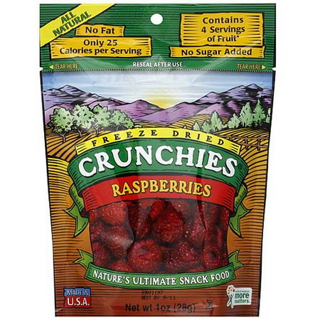 Crunchies Freeze Dried Raspberries, 1 oz (Pack of 6)