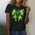 thumbnail image 4 of biudgviw St. Patrick's Day Shirt for Women Green Print Crewneck Graphic Tee Tops Casual Loose Short Sleeve T-Shirt for Festival Party, 4 of 5