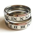 thumbnail image 3 of K-KED 2pcs Roman Numerals Black Enamel 316L Stainless Steel Ring 6MM Band Oil Filled-12, 3 of 6